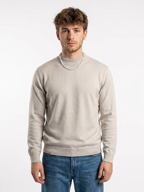 Anthony of London Men's Crew Neck Sweater - Beige - XL